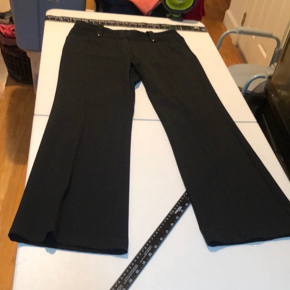 BCBGMaxAzria black size 12 wide leg dress pants flat front, high waist pockets - Picture 1 of 11